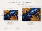 Personalized Glass Cutting Board: Floral Design - Rustic Wood Style