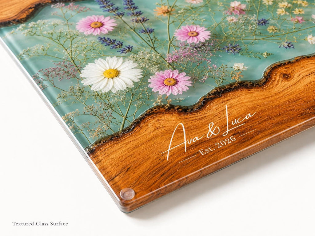 Botanical Cutting Board, Personalized Charcuterie Board, Wildflower Kitchen Gift