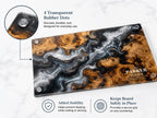 Personalized Glass Cutting Board: Blue Resin Look with Gold Accents