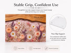 Glass Cutting Board - Purple Geode Design with Custom Couple Names