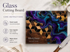 Purple Geode Glass Cutting Board - Personalized Kitchen Decor