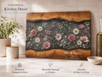 Personalized Floral Cutting Board, Dark Wildflower Glass Board, Custom Couple Kitchen Gift