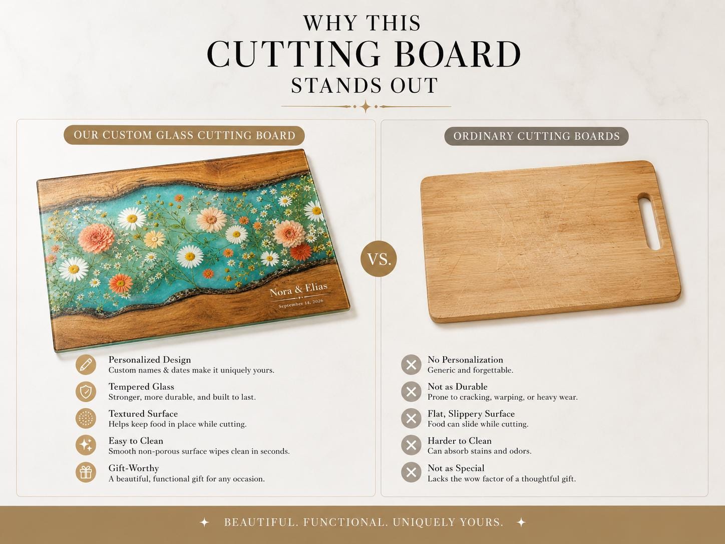 Floral Cutting Board, Personalized Charcuterie Board, Custom Kitchen Gift