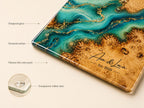 Custom Serving Board, Teal Gold Charcuterie Board, Personalized Kitchen Gift for Couple