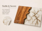 Custom Glass Cutting Board - Purple Geode Design with Gold Accents