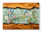 Glass Charcuterie Board: Personalized Blue Resin Design (Two Sizes)