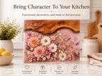 Bridal Shower Gift Cutting Board, Pink Floral Personalized Cheese Board