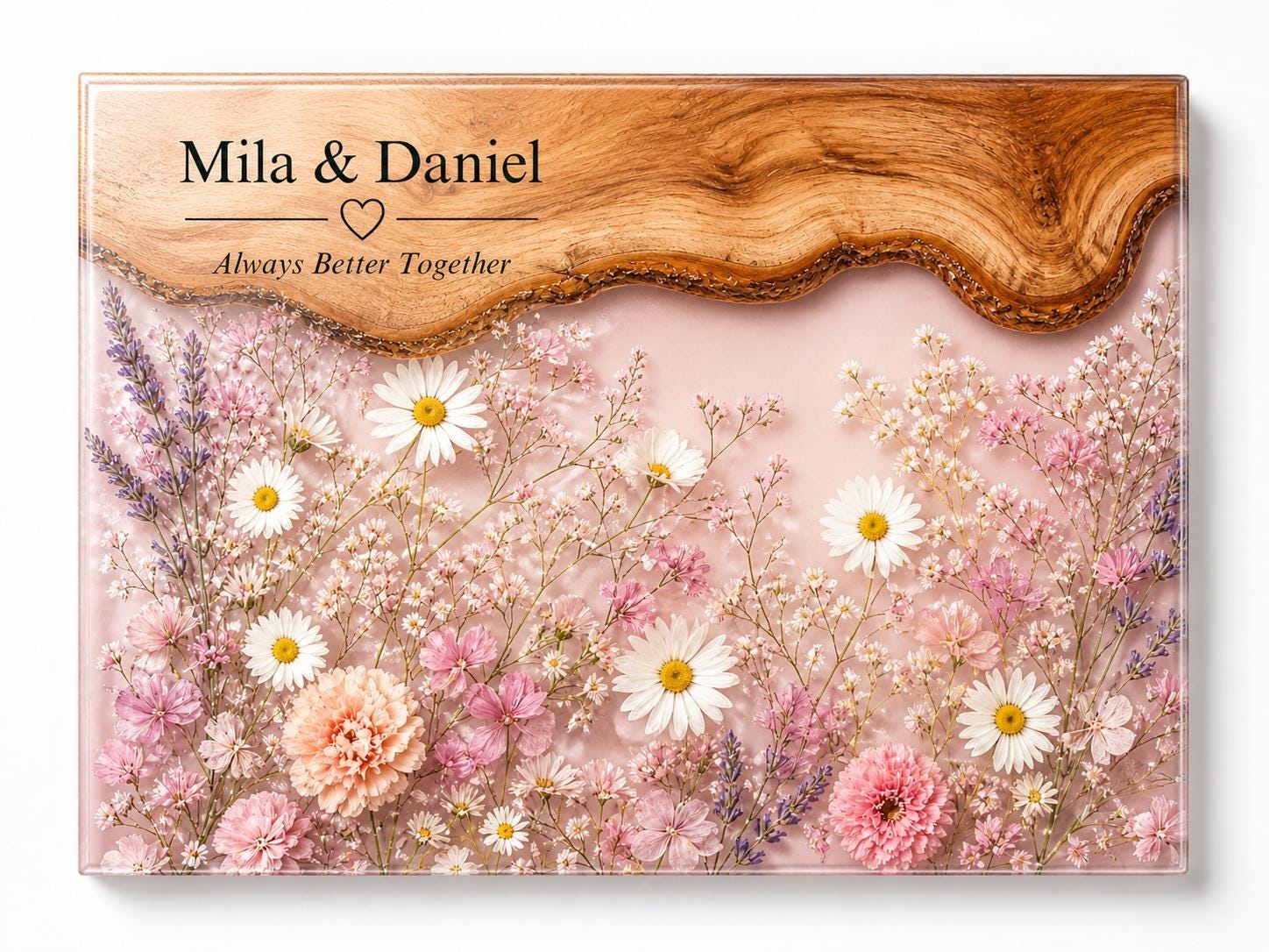 Personalized Chopping Board, Pink Floral Cheese Board, Bridal Shower Gift