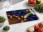 Purple Geode Glass Cutting Board - Personalized Kitchen Decor