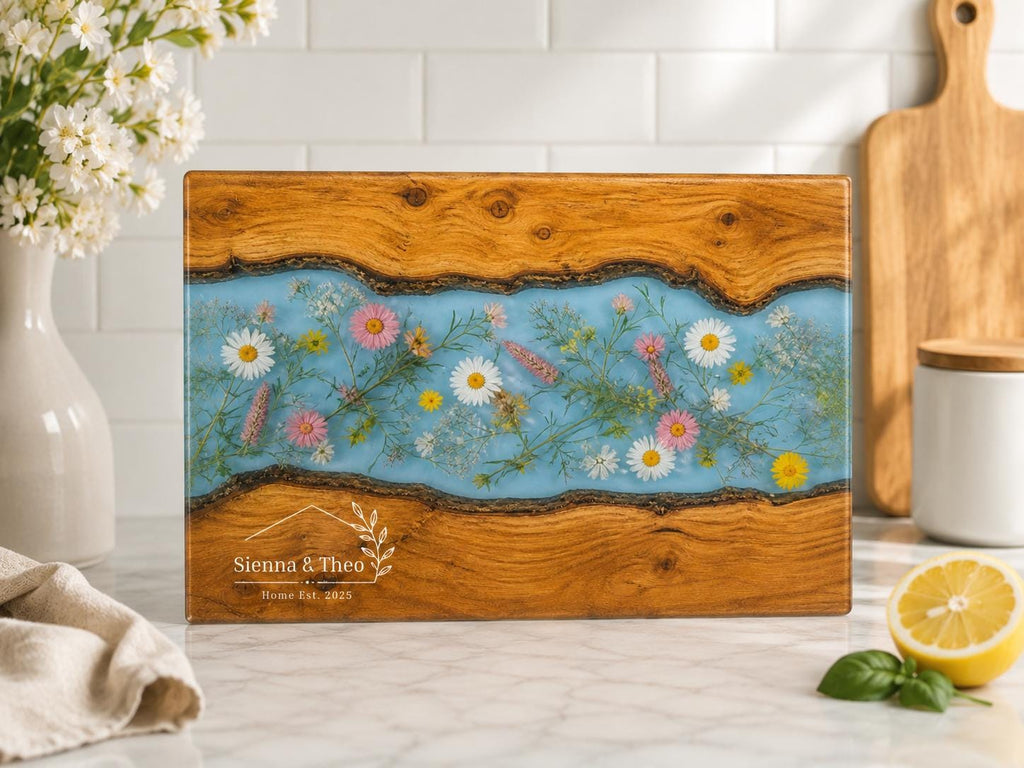 Housewarming Gift Cutting Board, Personalized Floral Board, Custom Kitchen Gift