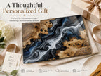 Personalized Glass Cutting Board - Purple Geode Art with Custom Names