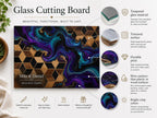 Purple Geode Glass Cutting Board - Personalized Kitchen Decor