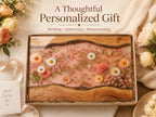 Personalized Blush Floral Kitchen Decor Board, Custom Couple Serving Board, Romantic Housewarming Gift