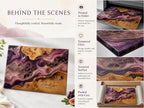 Personalized Glass Cutting Board, Purple Geode Kitchen Decor, Custom Couple Name Board, Wedding or Anniversary Gift