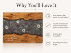 Personalized Charcuterie Board, Gray Floral Cutting Board, Housewarming Gift