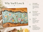 Personalized Charcuterie Board, Monogram Floral Cutting Board, Couple Gift