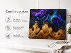 Custom Glass Cutting Board: Purple Geode Style - Personalized Names