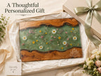 Personalized Cutting Board, Green Floral Chopping Board, Family Kitchen Gift