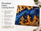 Glass Cutting Board: Personalized Purple Geode Art (Wedding or Housewarming)