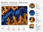 Glass Cutting Board: Personalized Purple Geode Art (Wedding or Housewarming)
