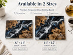 Personalized Glass Cutting Board - Purple Geode Art with Custom Names
