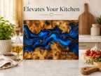 Blue Cutting Board, Personalized Charcuterie Board, Custom Kitchen Gift for Couple
