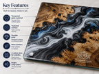 Personalized Glass Cutting Board - Purple Geode Art with Custom Names
