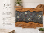 Personalized Charcuterie Board, Gray Floral Cutting Board, Housewarming Gift
