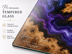 Glass Cutting Board: Personalized Blue Resin Style (Wedding or Housewarming)
