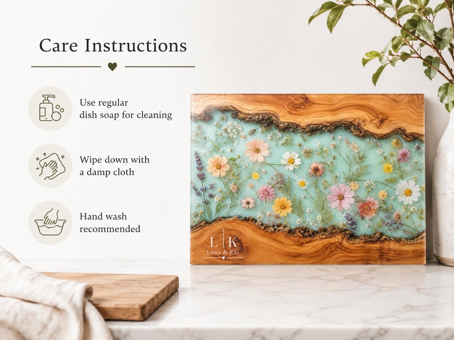 Personalized Charcuterie Board, Monogram Floral Cutting Board, Couple Gift