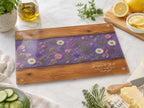 Custom Cutting Board: Blue Resin Style - Tempered Glass, Personalized