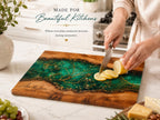 Glass Cutting Board: Custom Purple Geode Style - Personalized Names