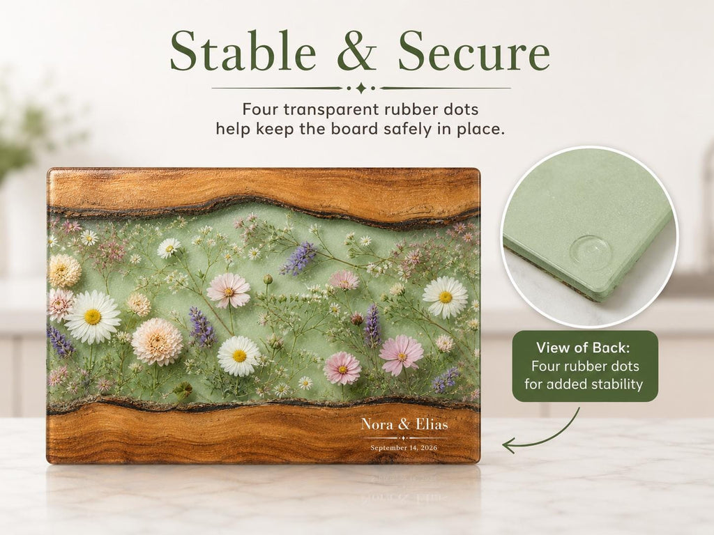 Personalized Cutting Board, Sage Floral Chopping Board, Housewarming Gift