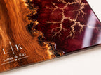 Purple Geode Glass Cutting Board - Personalized with Couple Names