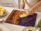 Personalized Cutting Board, Purple Geode Chopping Board, Wedding Gift Idea
