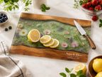 Personalized Cutting Board, Sage Floral Chopping Board, Housewarming Gift