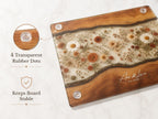 Personalized Floral Cutting Board, Custom Wood Chopping Board, Wildflower Charcuterie Board, Cheese Board Serving Tray