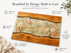 Personalized Cutting Board, Ivory Floral Cheese Board, Wedding Gift Idea