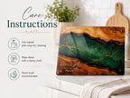 Custom Cutting Board: Blue Resin Style with Gold Accents - Personalized Gift