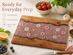 Custom Cutting Board: Blue Resin Style - Tempered Glass, Personalized Names