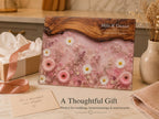 Personalized Pink Daisy Serving Board, Floral Glass Charcuterie Board, Custom Couple Wedding Gift
